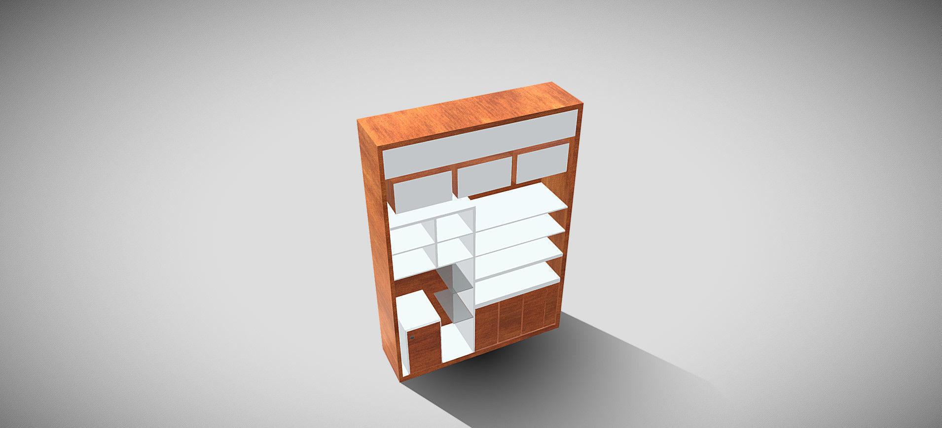 Wooden Showcase 3D model_36