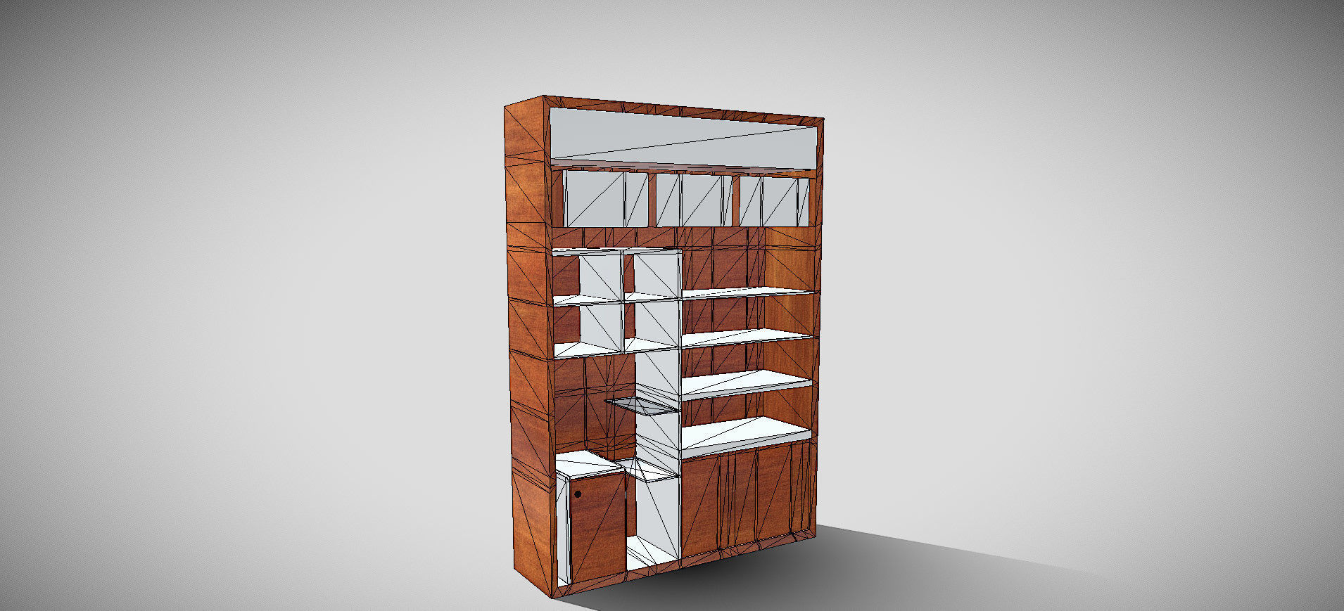 Wooden Showcase 3D model_40