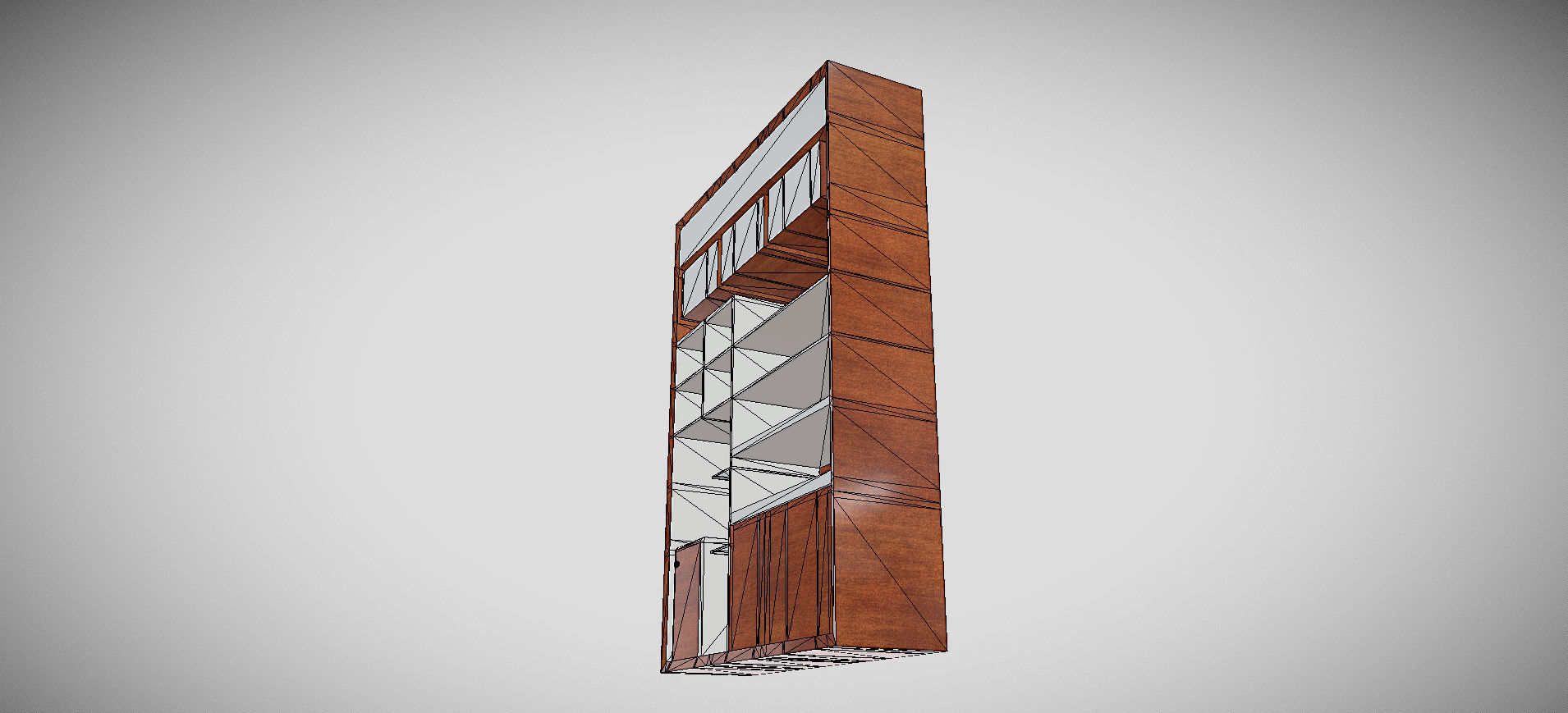 Wooden Showcase 3D model_58
