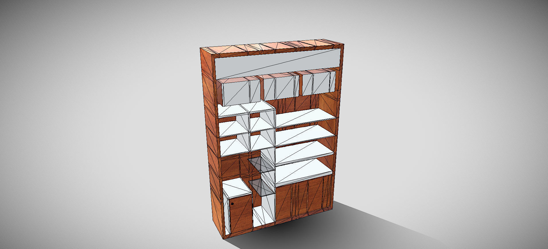 Wooden Showcase 3D model_53