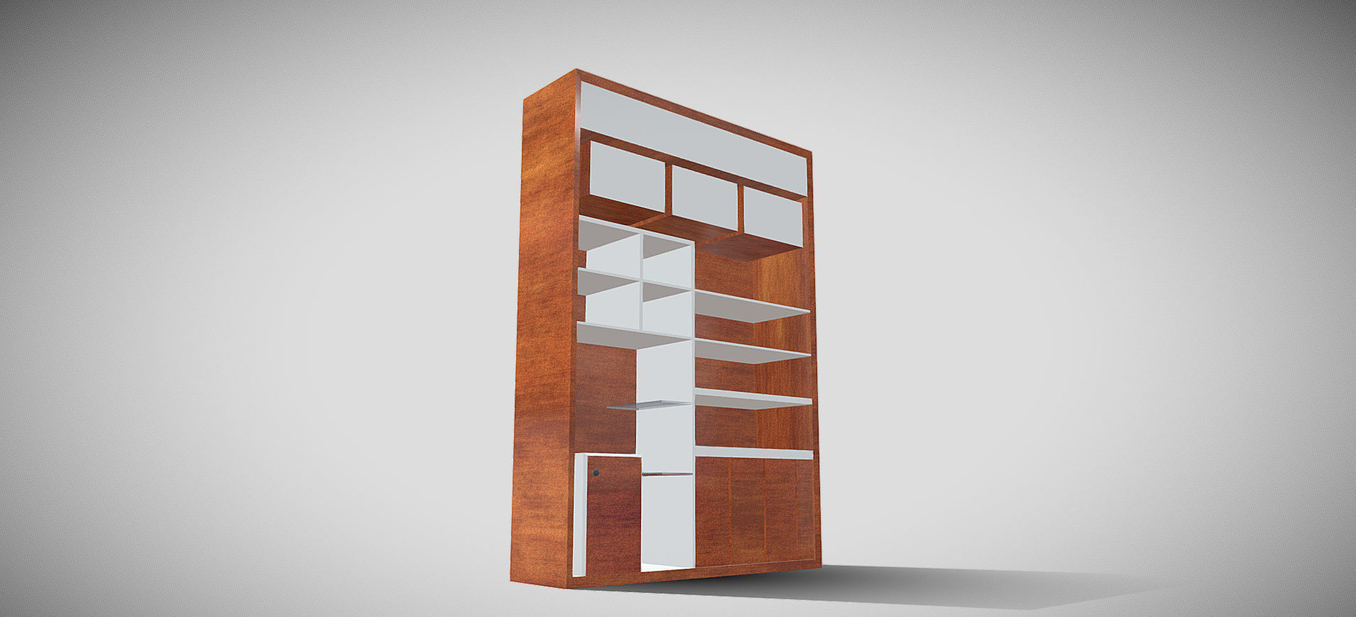 Wooden Showcase 3D model_21