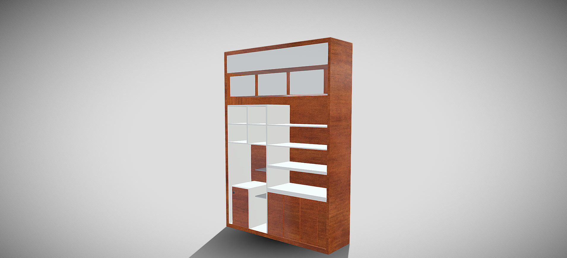 Wooden Showcase 3D model_45