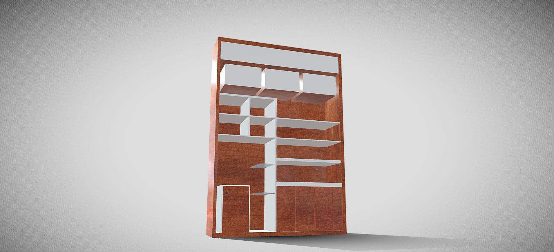 Wooden Showcase 3D model_22