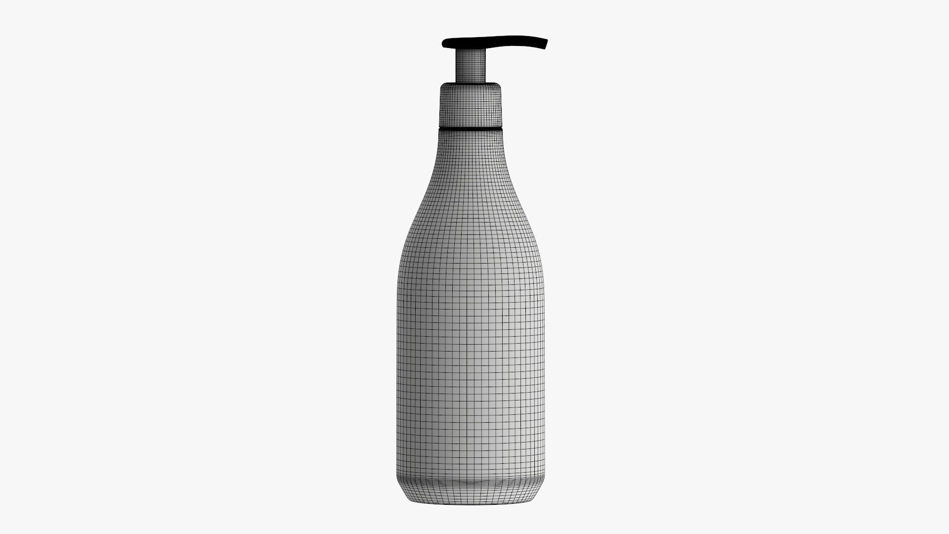 Plastic shampoo bottle with dispenser 3D model_7