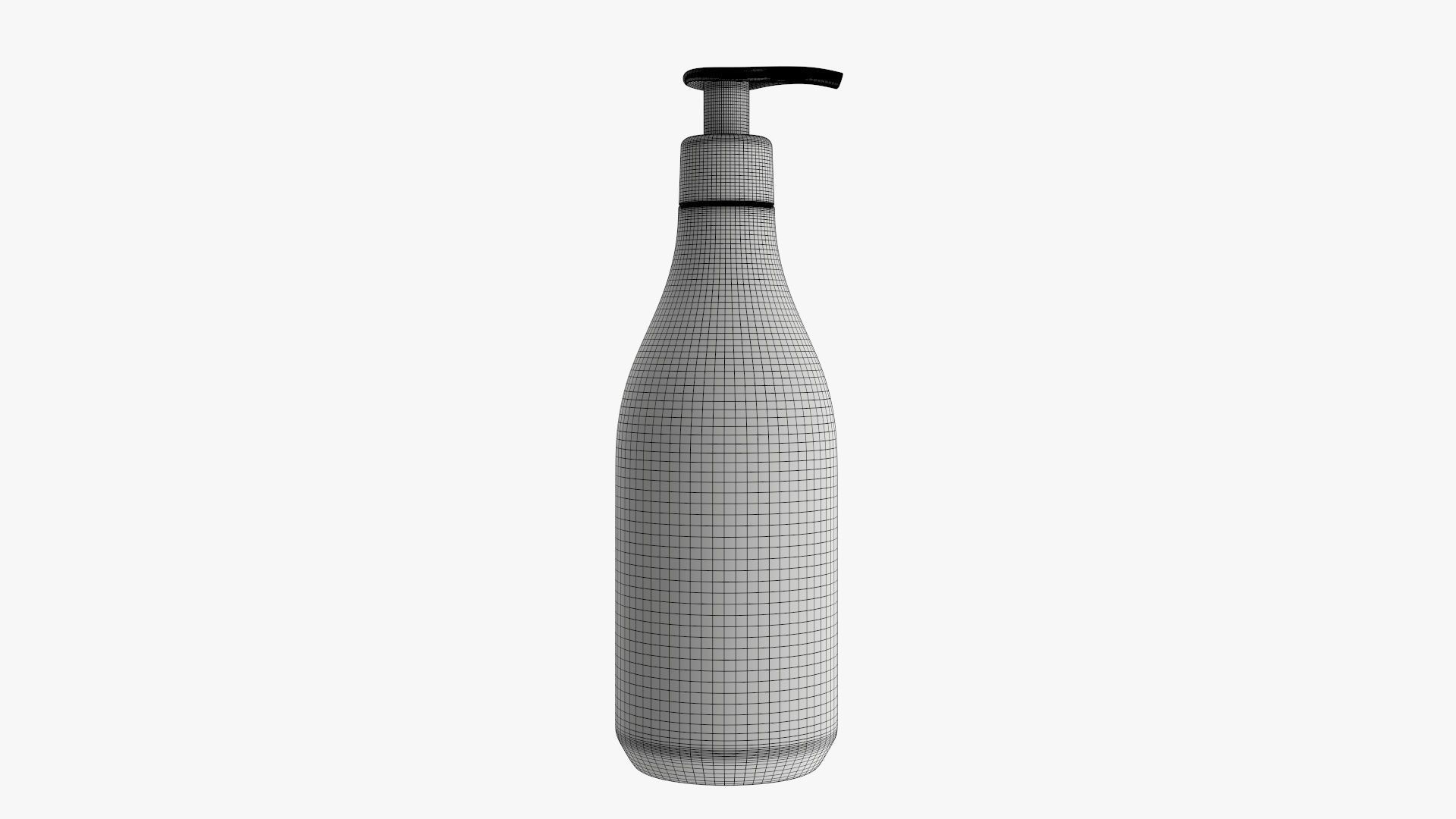 Plastic shampoo bottle with dispenser 3D model_5