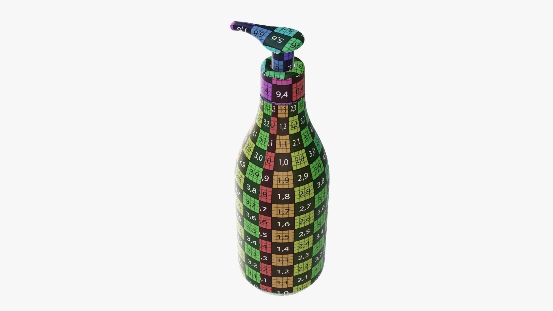 Plastic shampoo bottle with dispenser 3D model_14