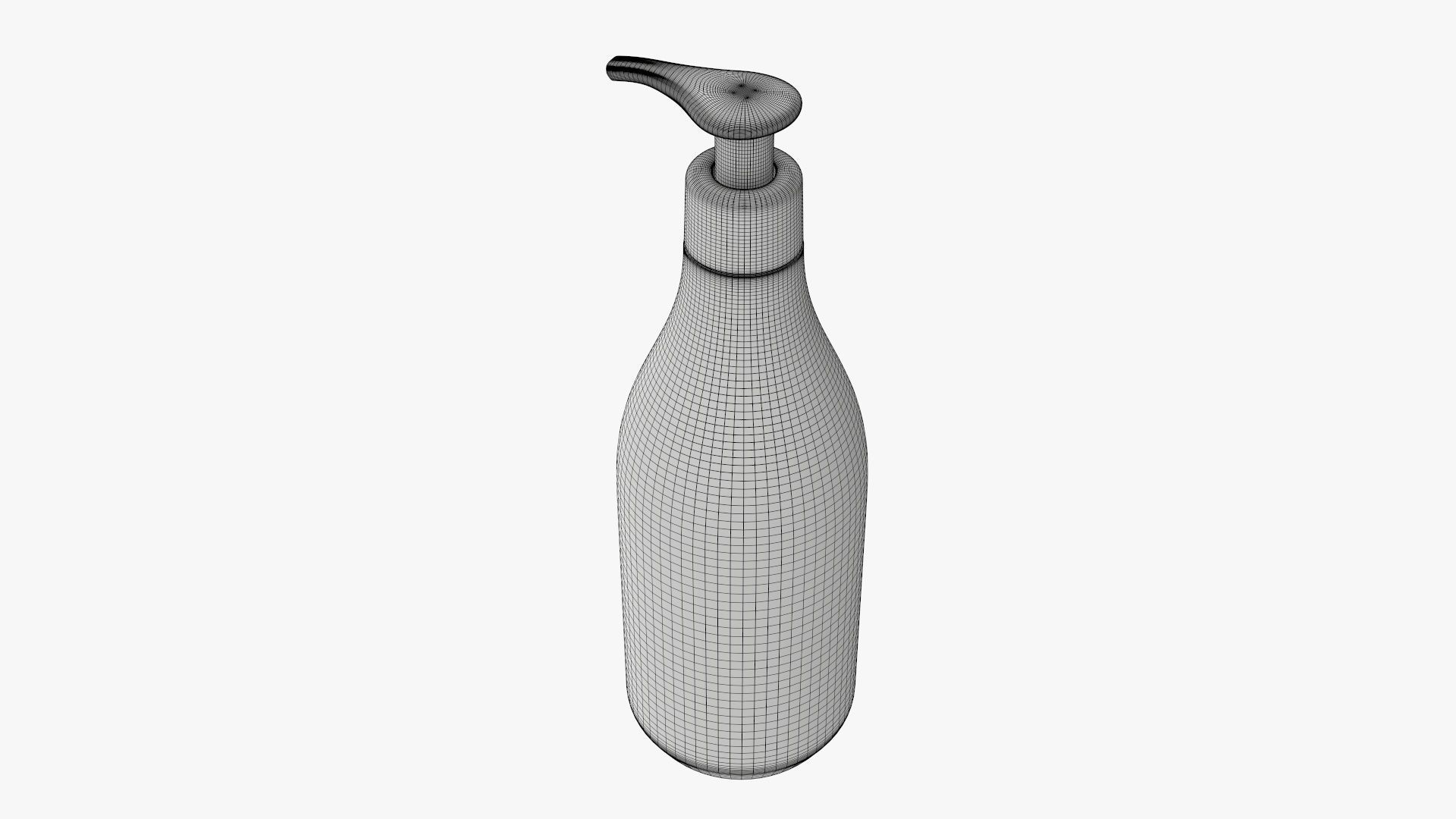 Plastic shampoo bottle with dispenser 3D model_9