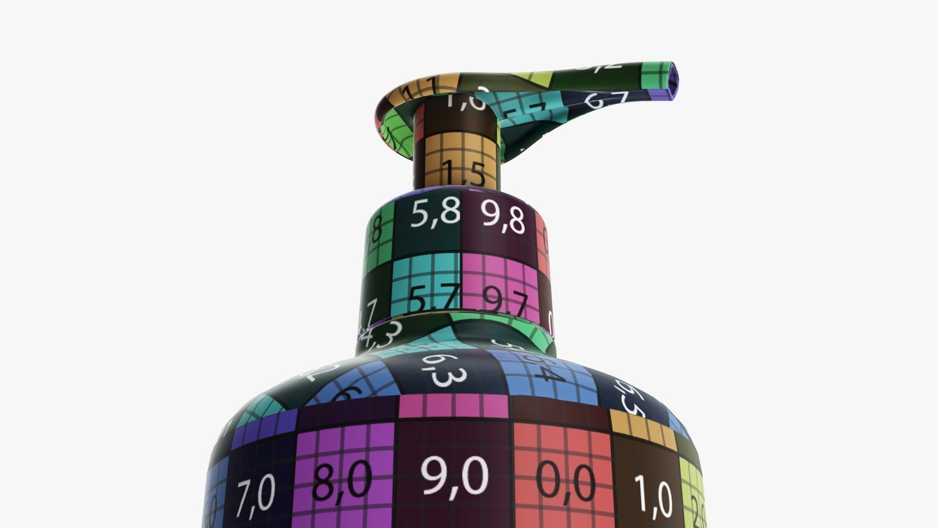 Plastic shampoo bottle with dispenser type 2 3D model_13