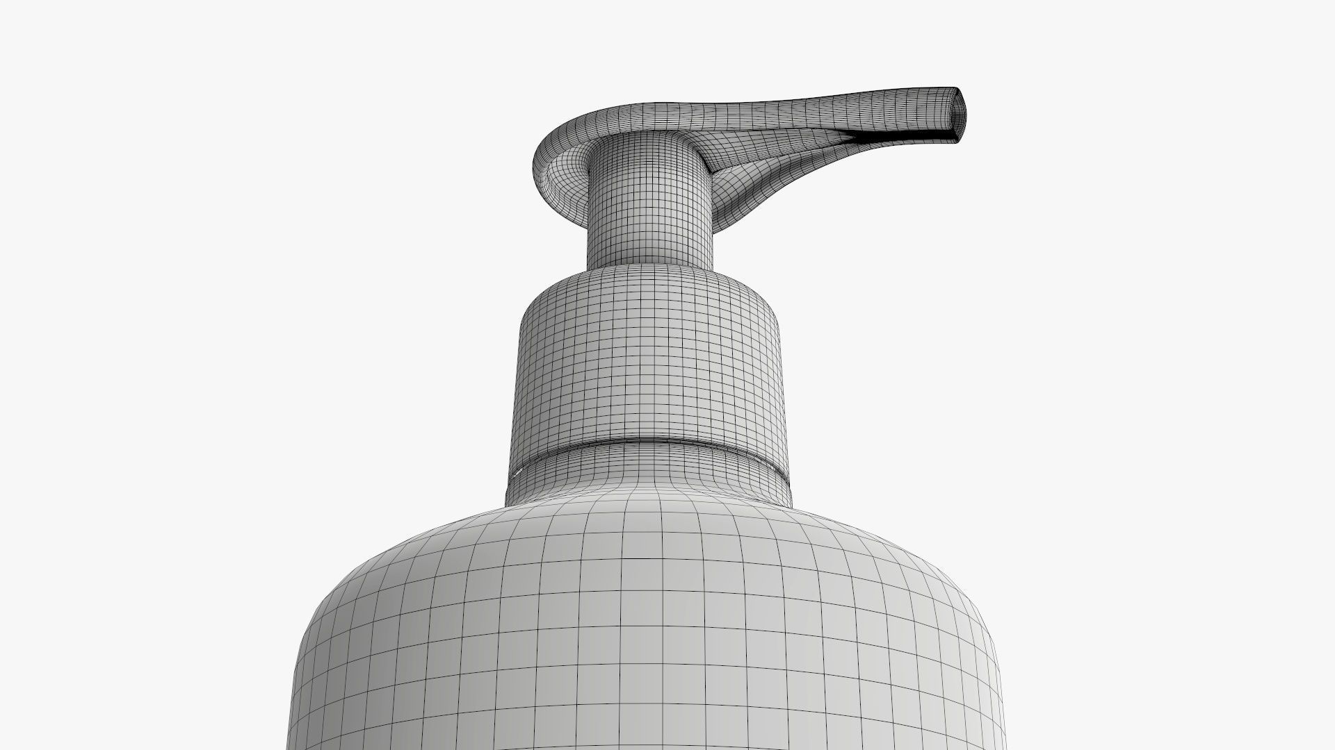 Plastic shampoo bottle with dispenser type 2 3D model_8