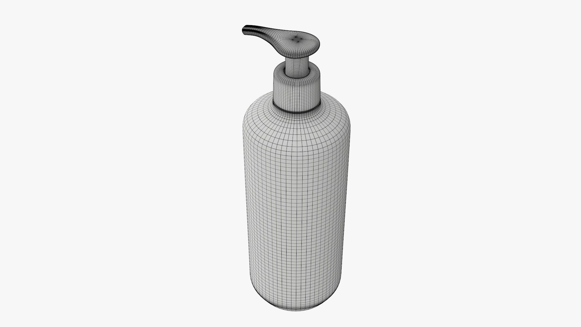 Plastic shampoo bottle with dispenser type 2 3D model_9