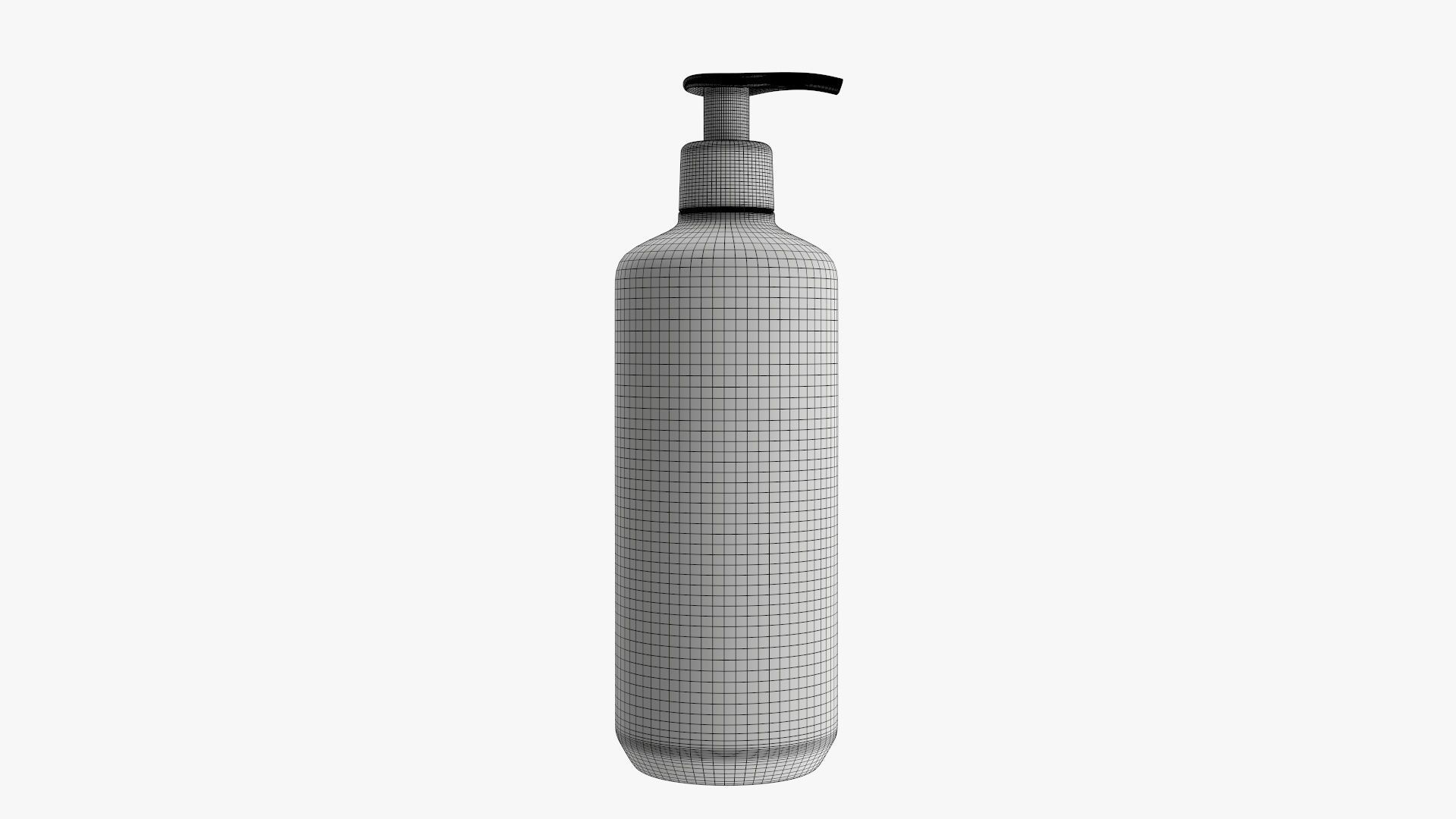 Plastic shampoo bottle with dispenser type 2 3D model_5
