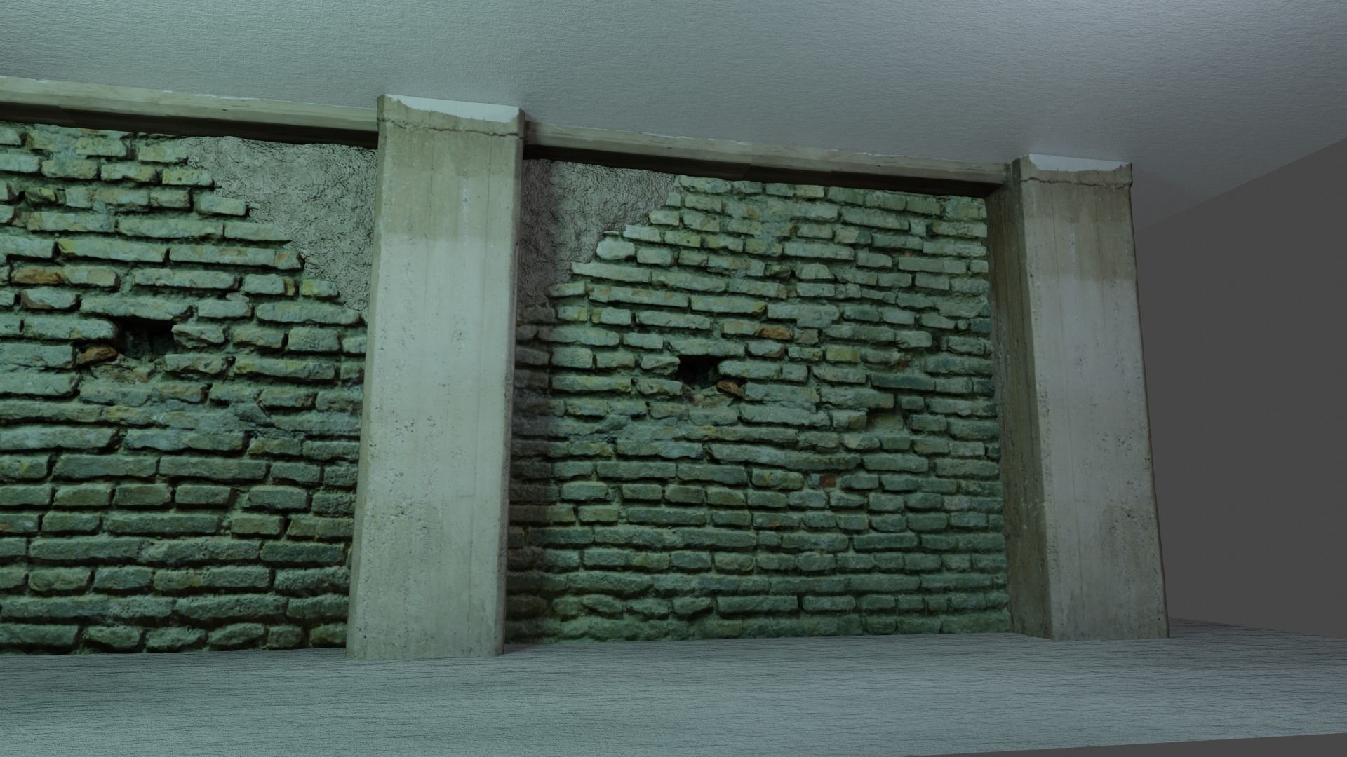 Old Brick Wall 8K Scan Low-poly 3D model_3