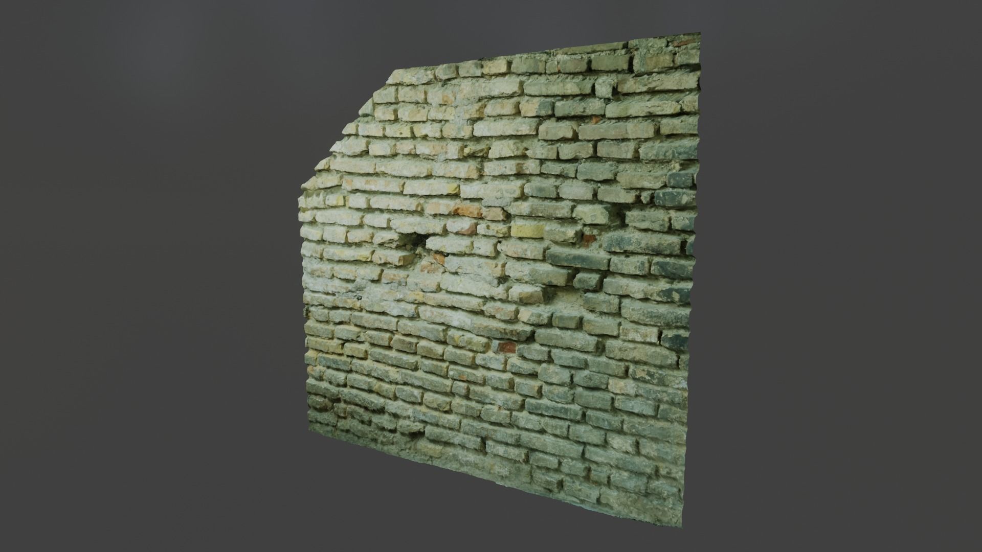 Old Brick Wall 8K Scan Low-poly 3D model_10