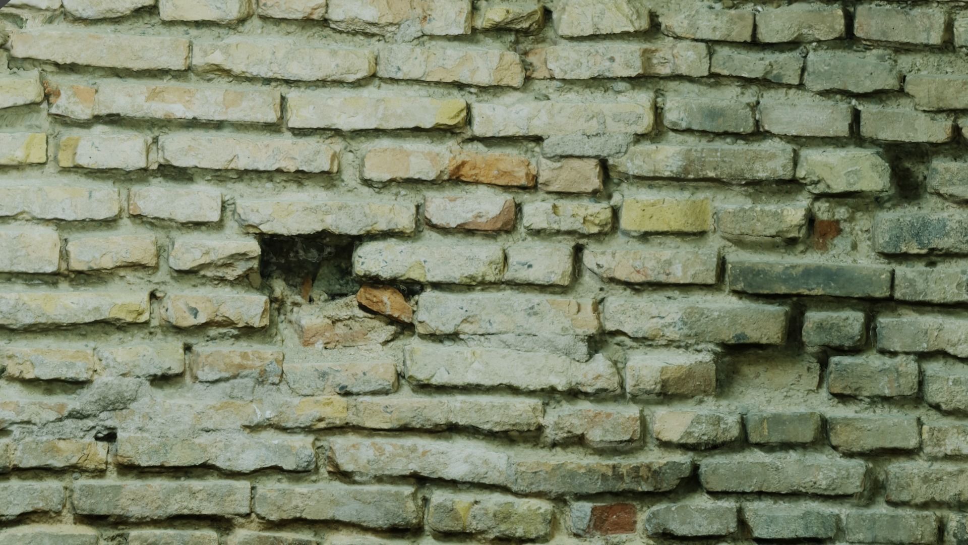 Old Brick Wall 8K Scan Low-poly 3D model_5