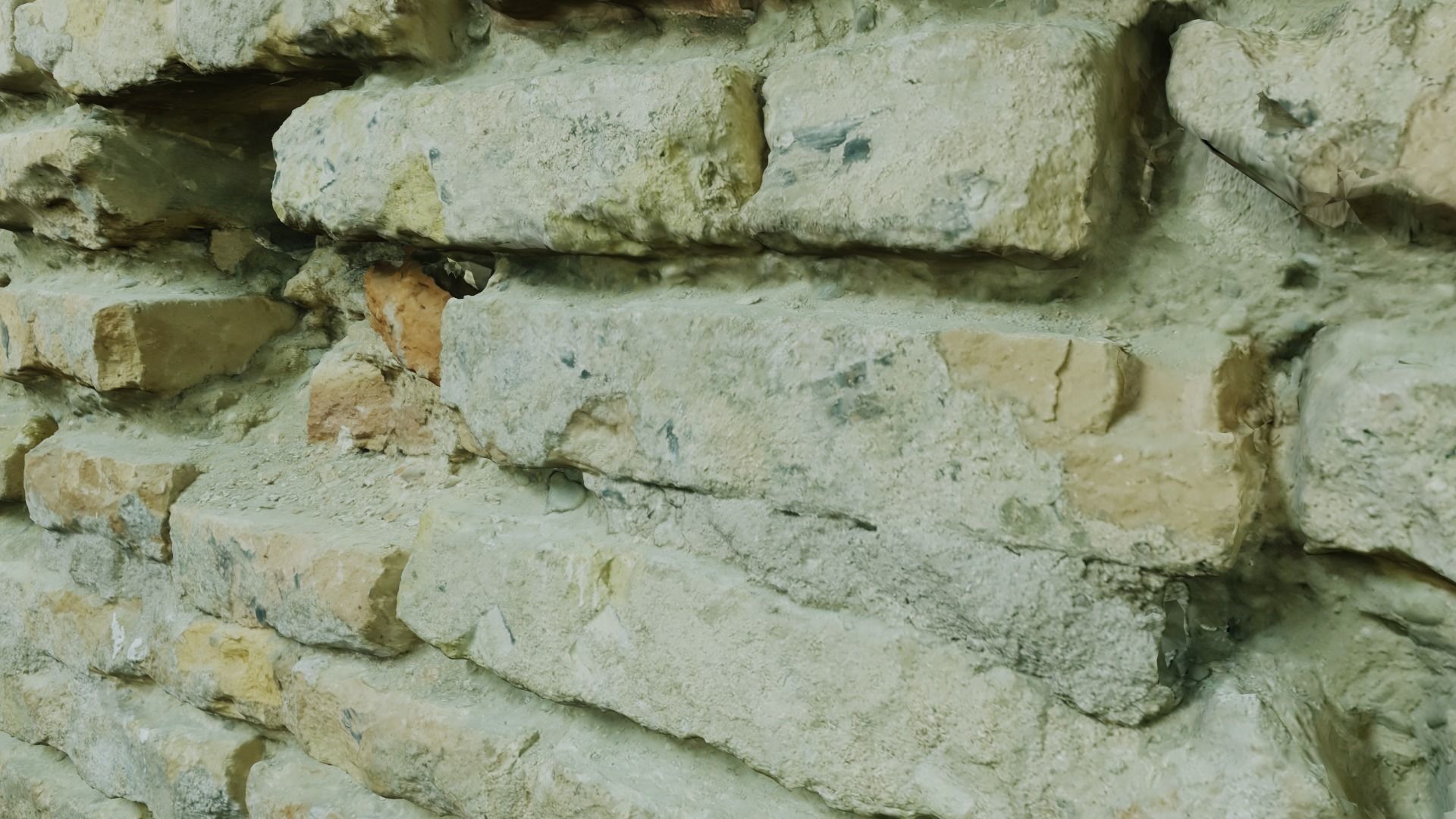 Old Brick Wall 8K Scan Low-poly 3D model_4