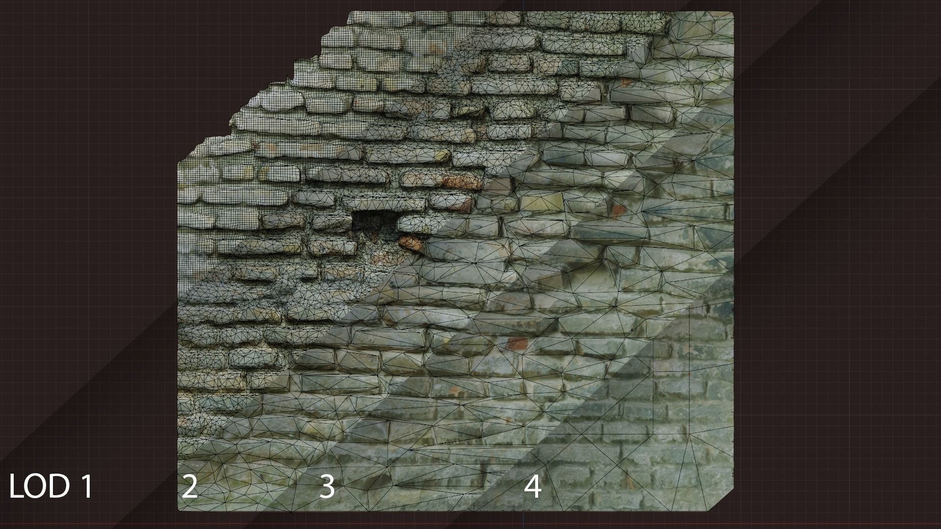Old Brick Wall 8K Scan Low-poly 3D model_6