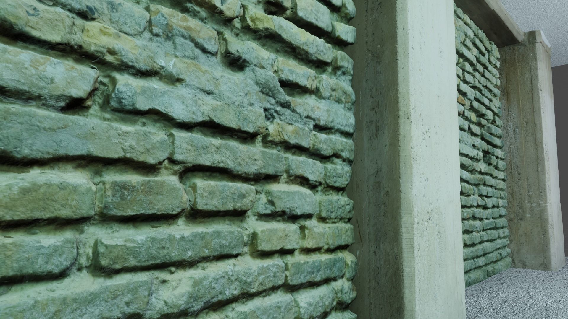 Old Brick Wall 8K Scan Low-poly 3D model_2