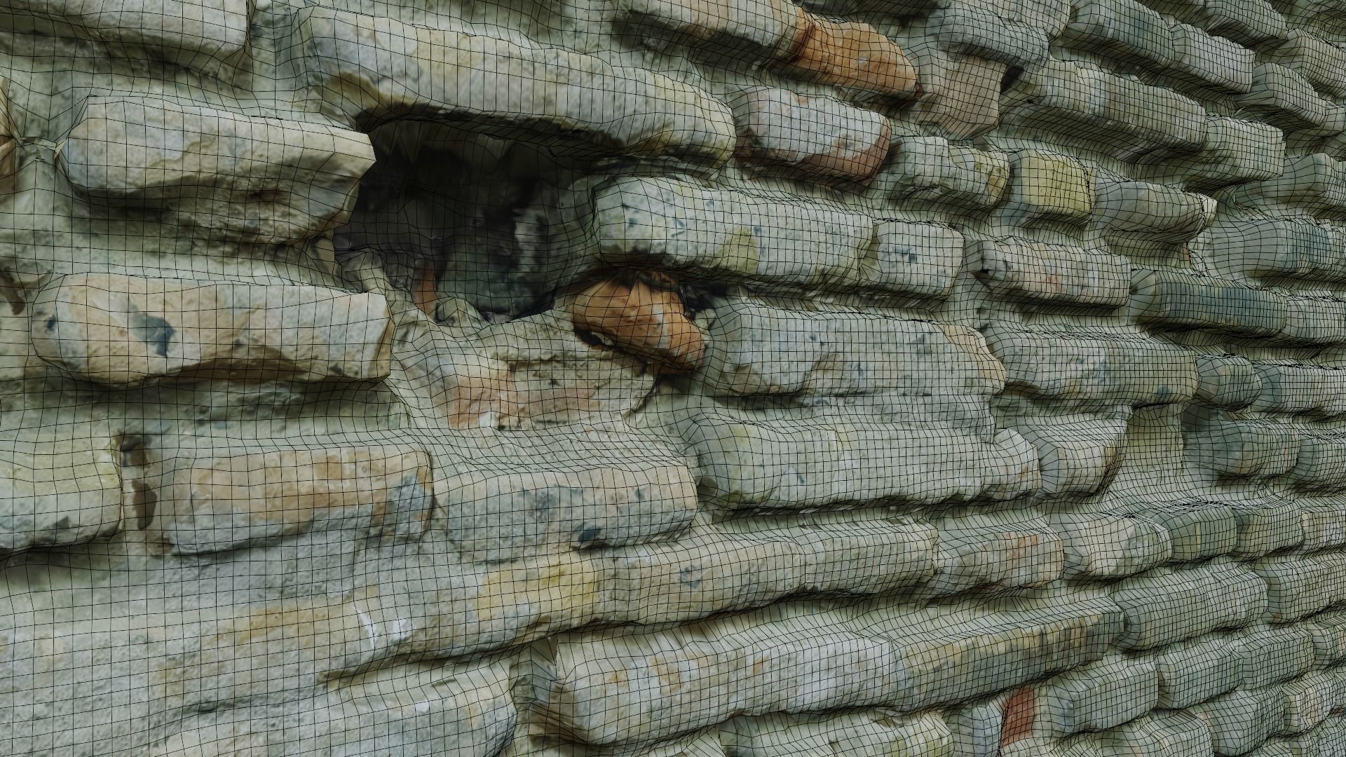 Old Brick Wall 8K Scan Low-poly 3D model_9