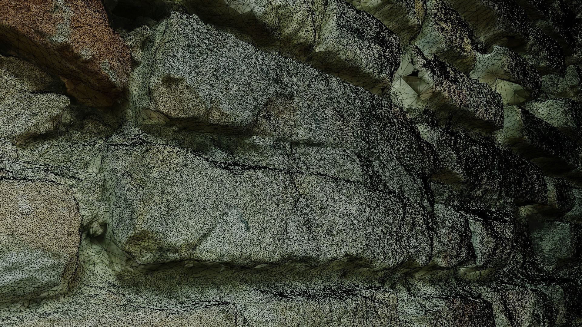 Old Brick Wall 8K Scan Low-poly 3D model_7