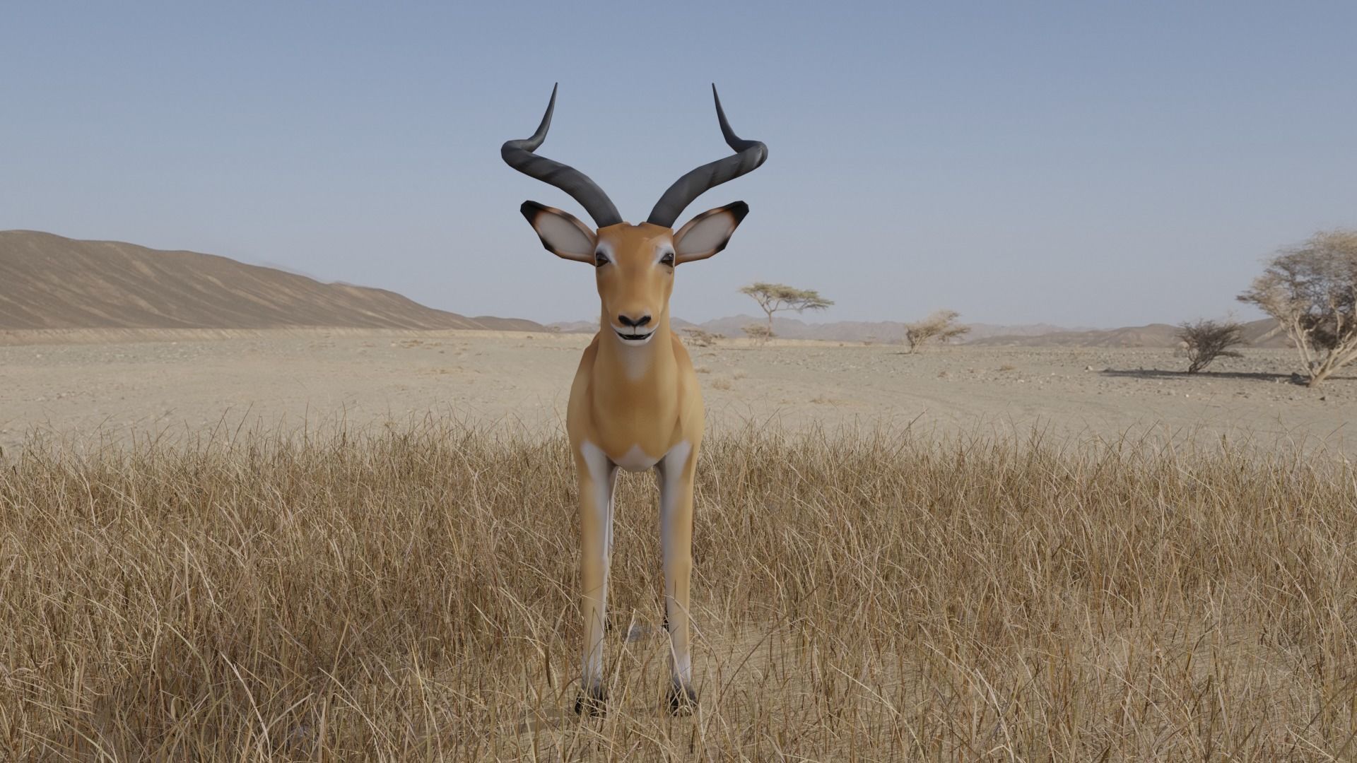 Gazelle antelope Low-poly 3D model_3