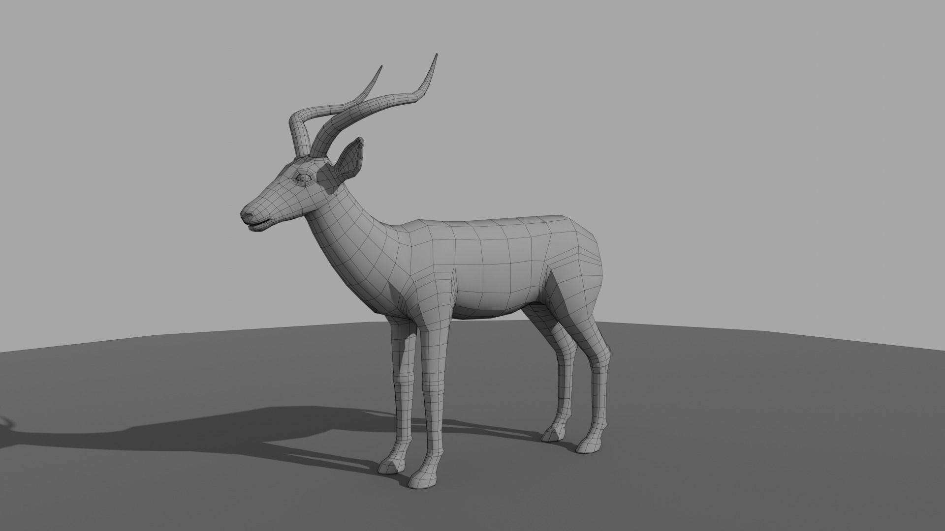 Gazelle antelope Low-poly 3D model_11