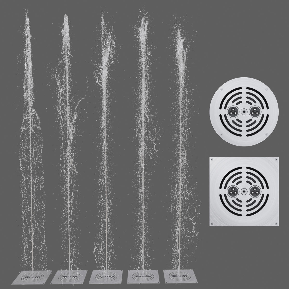 Sidewalk fountain model and Animated 3D model_6