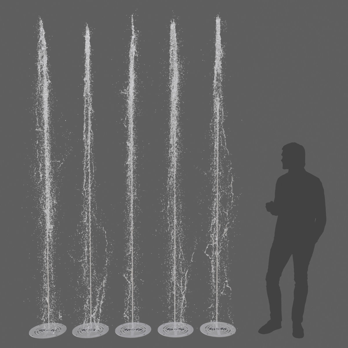 Sidewalk fountain model and Animated 3D model_4