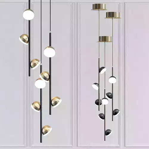 April pendant light with three lights hanging from ceiling