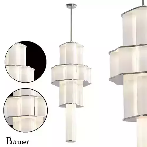 Bauer modern chandelier with glass shades