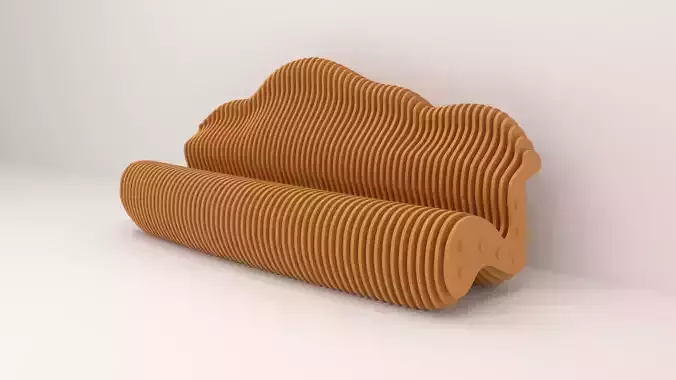 Parametric bench 3D model 04 3D model