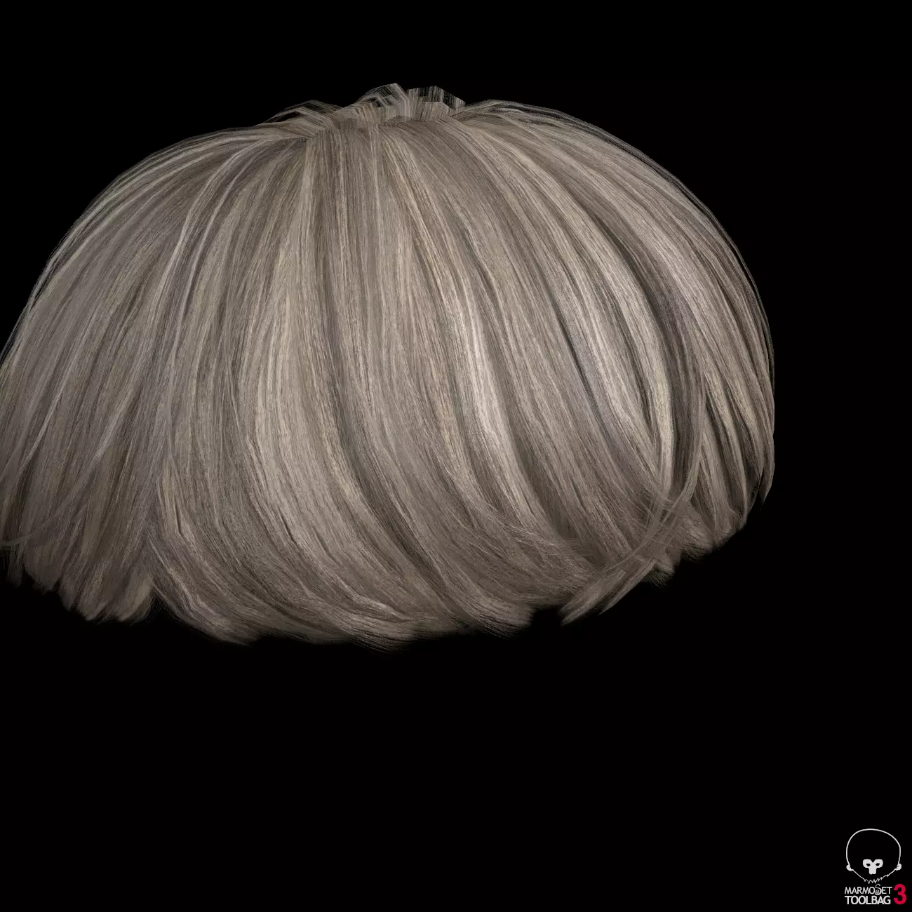 Round Hair Low poly Low-poly 3D model_0