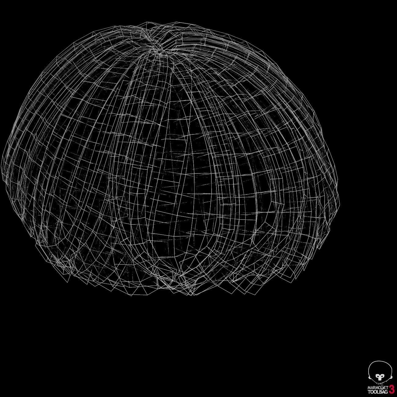 Round Hair Low poly Low-poly 3D model_6
