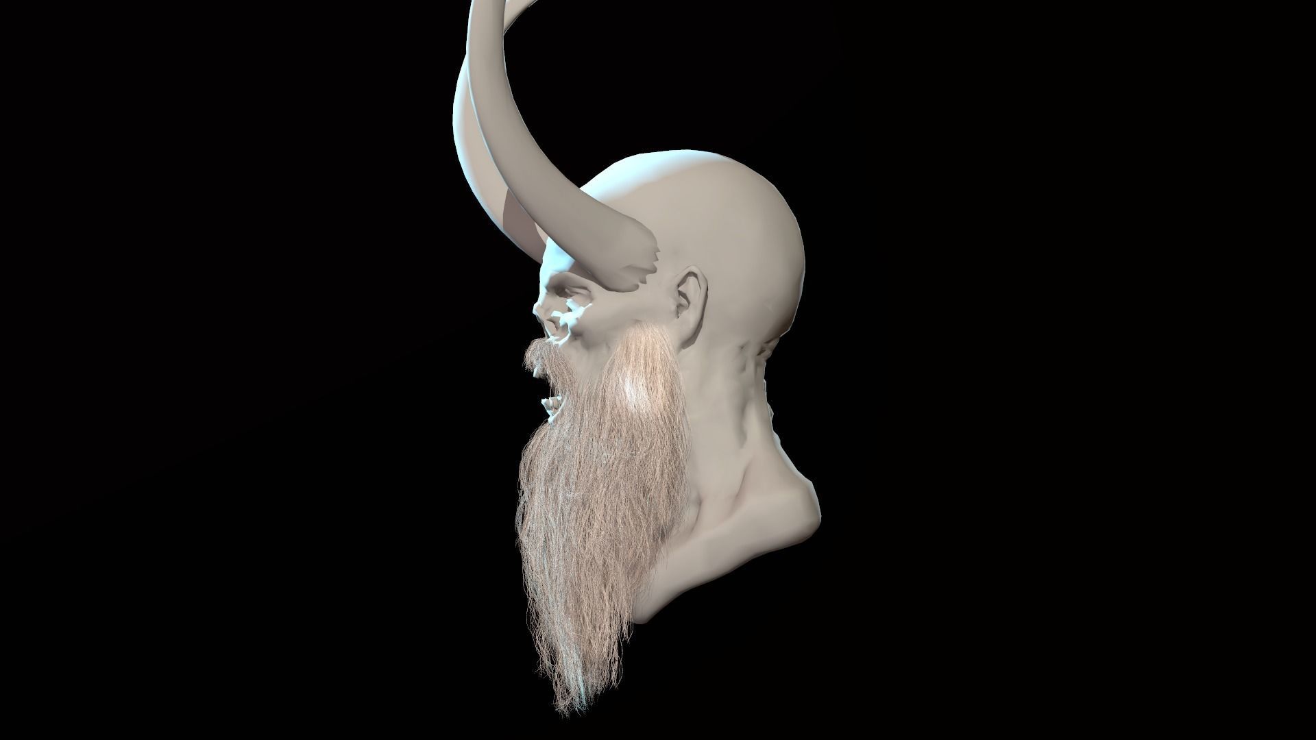 Long Beard Low Poly Low-poly 3D model_6