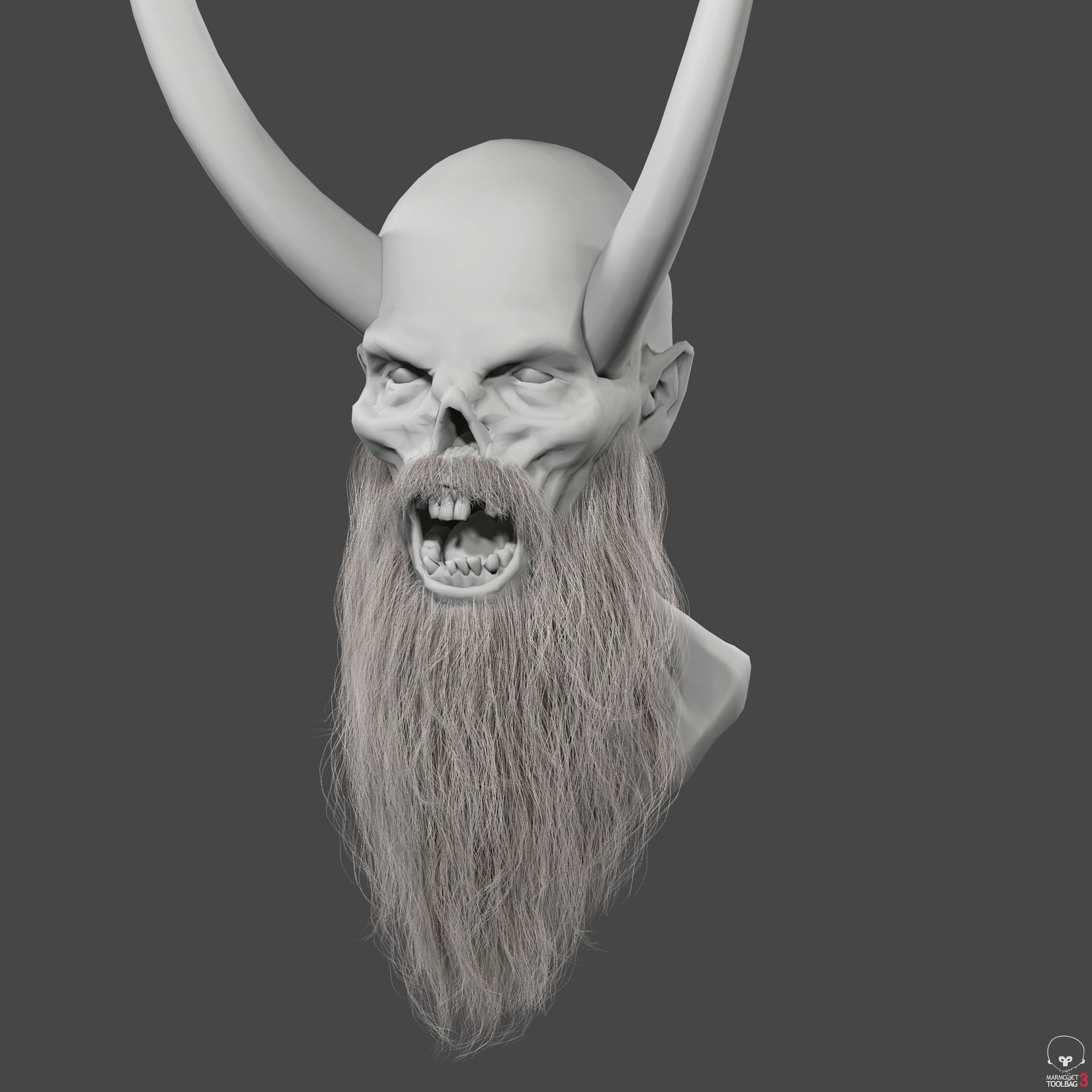 Long Beard Low Poly Low-poly 3D model_5