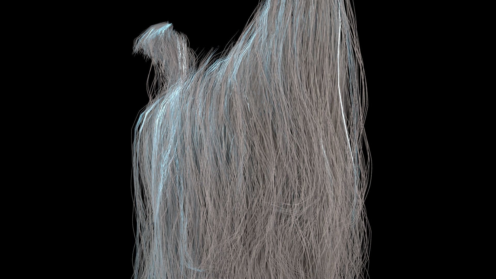 Long Beard Low Poly Low-poly 3D model_12