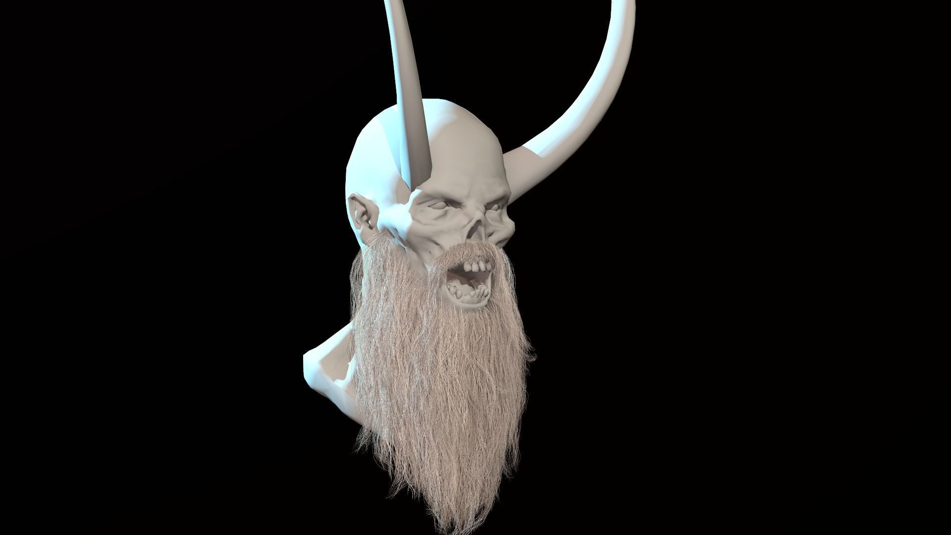 Long Beard Low Poly Low-poly 3D model_3