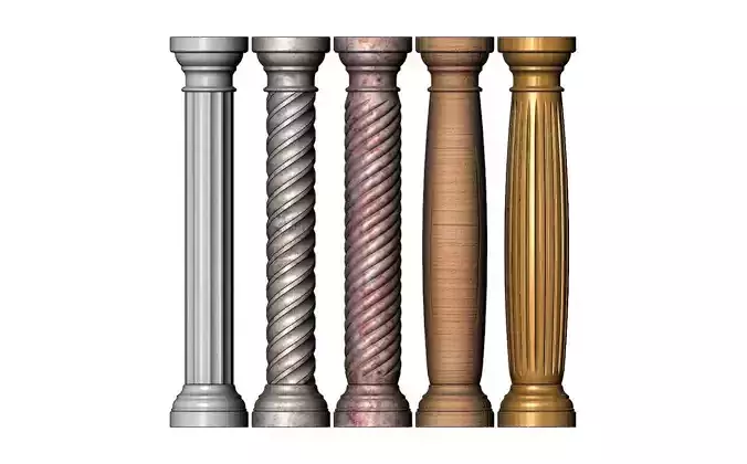 Miniature model making columns 3D print model