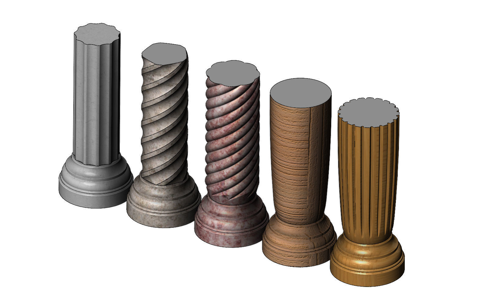 Miniature model making columns 3D print model_3