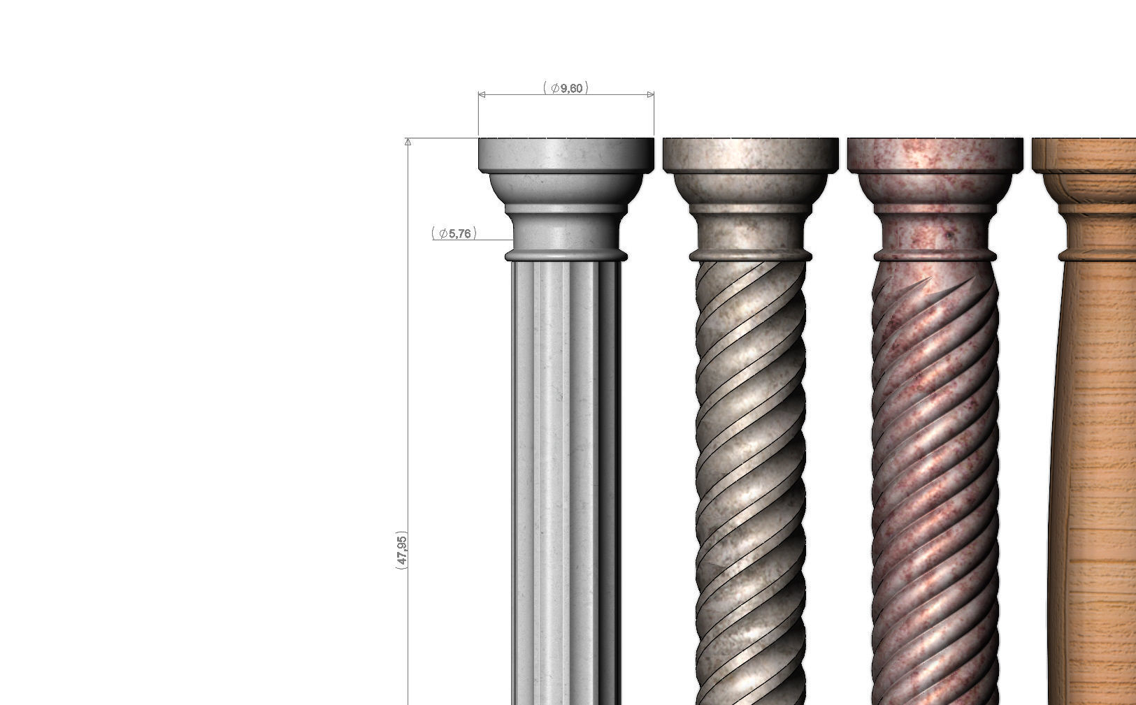 Miniature model making columns 3D print model_8