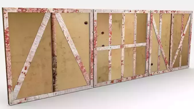 Middle age wood walls Low-poly 3D model