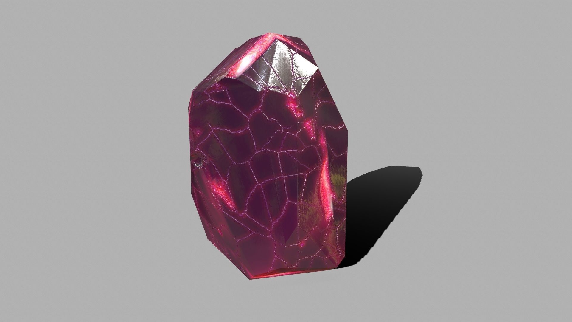 Crystal Set rock with crystals Low-poly 3D model_16