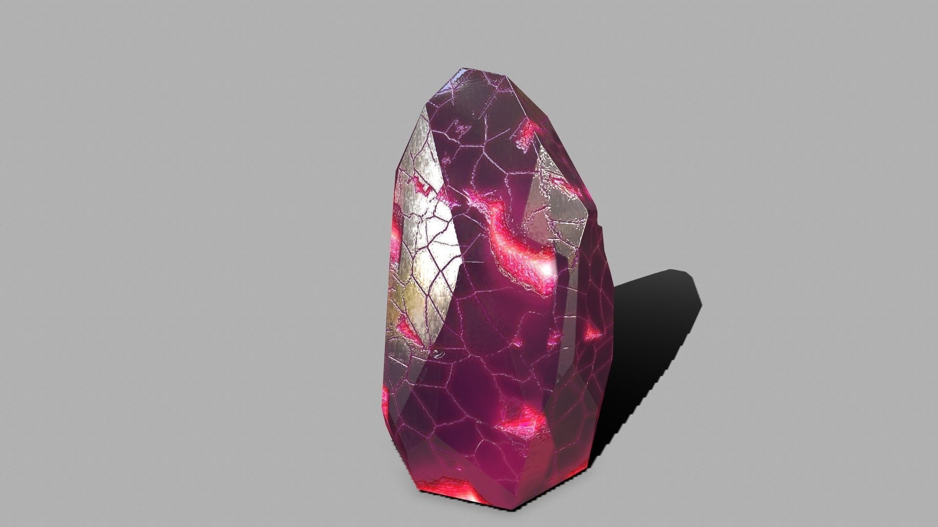 Crystal Set rock with crystals Low-poly 3D model_17