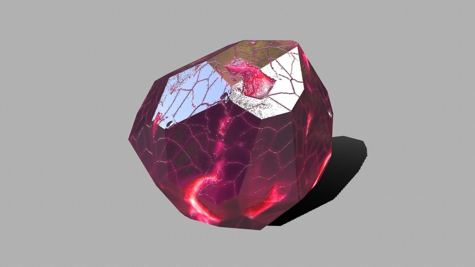 Crystal Set rock with crystals Low-poly 3D model_18
