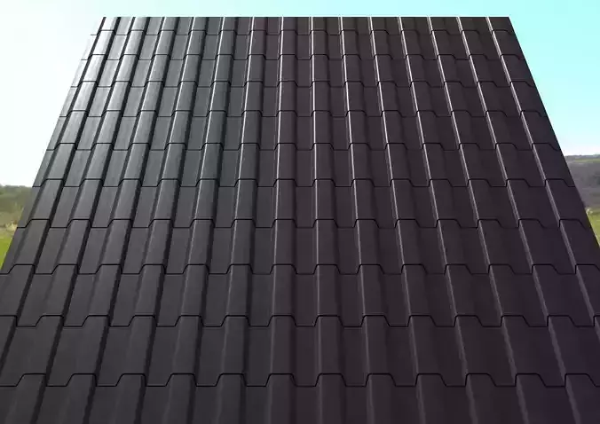 Black roof tiling material Seamless Texture