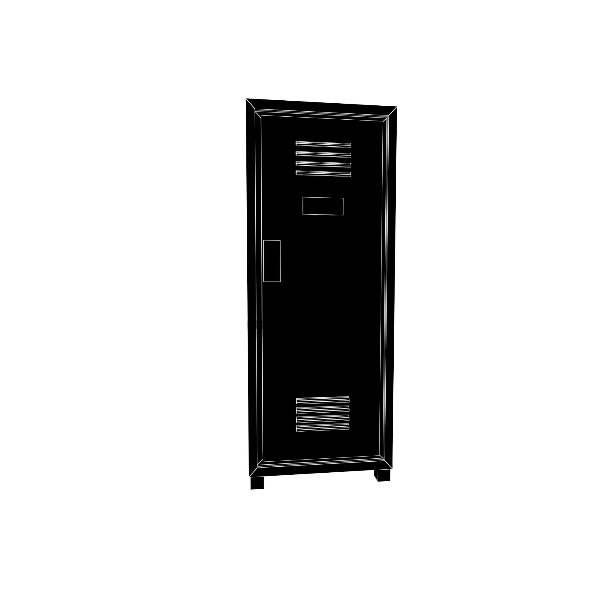 Locker v1 003 Low-poly 3D model_4