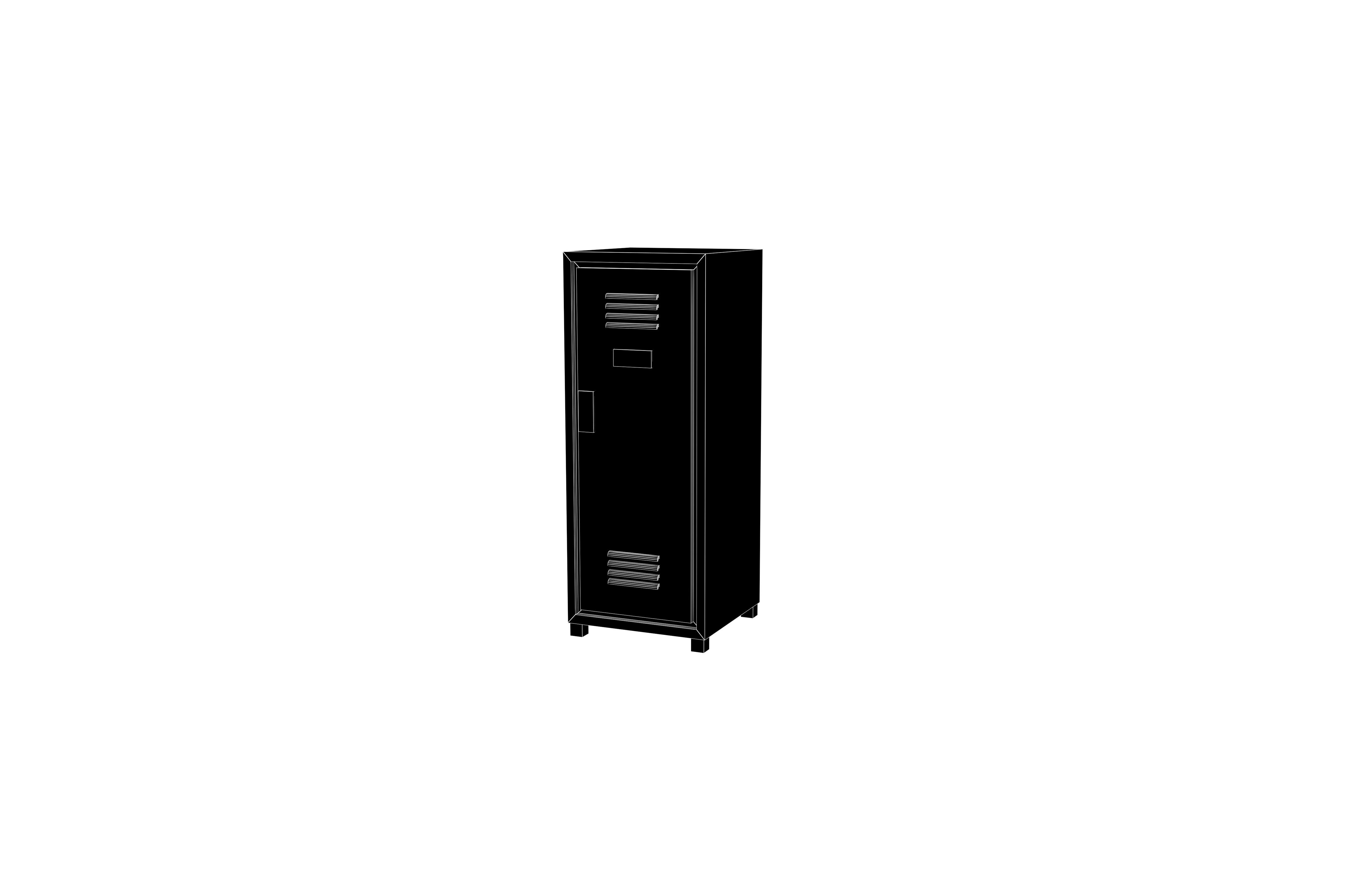 Locker v1 003 Low-poly 3D model_6