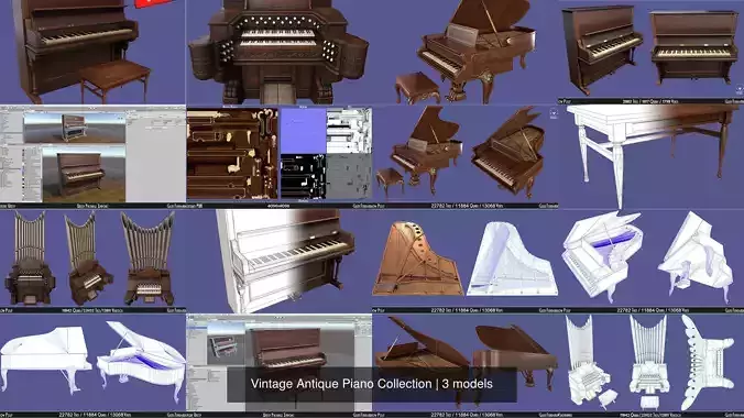 Vintage Antique Piano Collection 