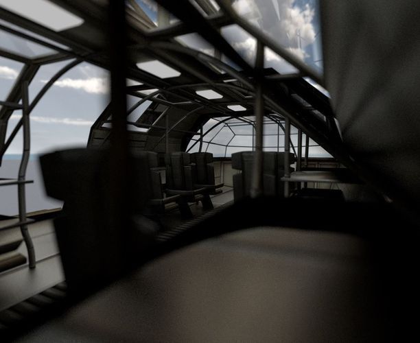 Futuristic Transport Shuttle  Free low-poly 3D model_67