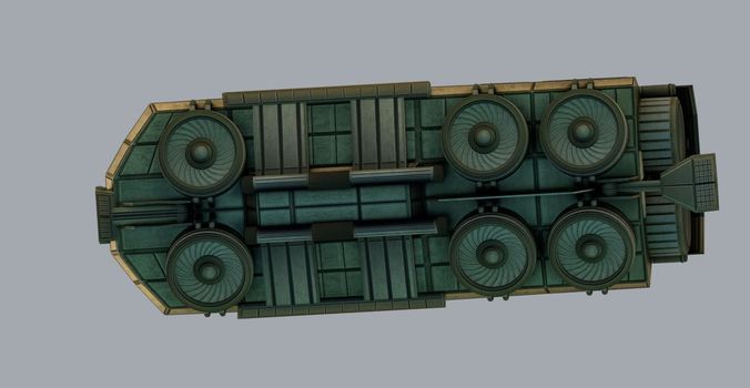 Futuristic Transport Shuttle  Free low-poly 3D model_84