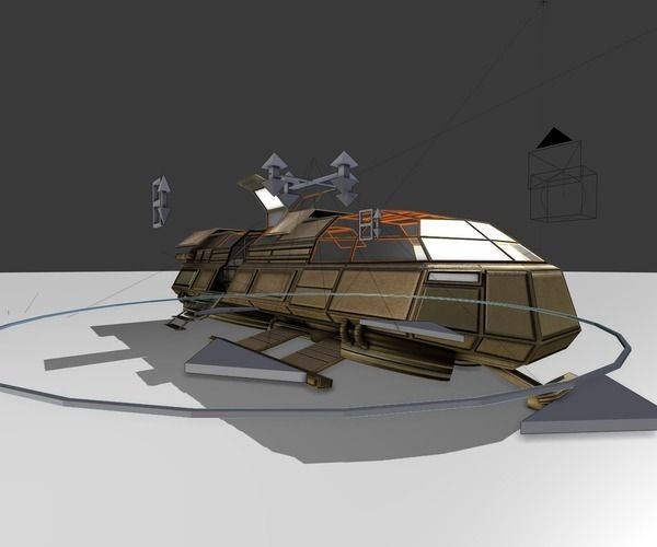 Futuristic Transport Shuttle  Free low-poly 3D model_39